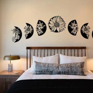Flower Moon Phase wood Wall D?cor - Set of 7 Each 30x30