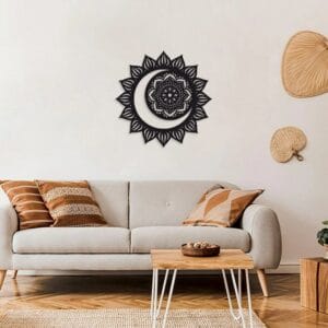 Sun and Moon Wood Wall Art, 60x60