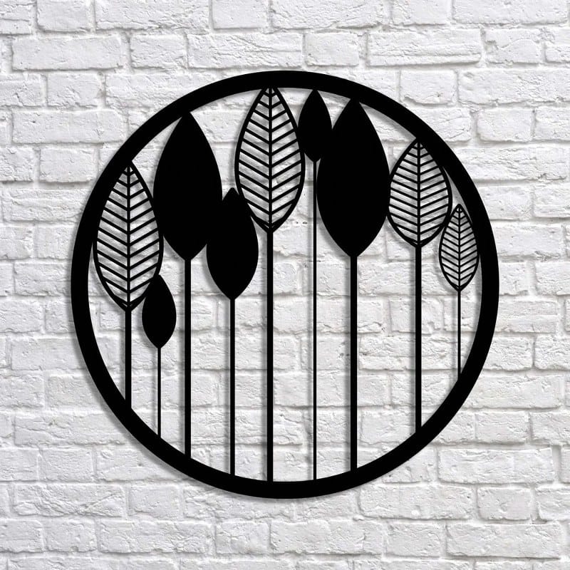 Minimal Leafs wood Wall art 60x60