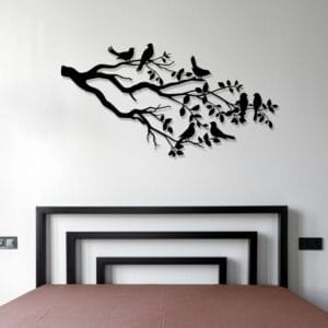 Birds on Branch wood Wall art 120x60