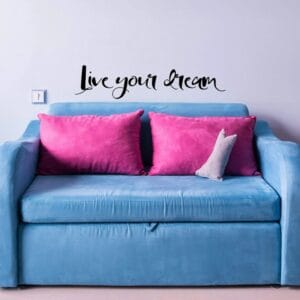 Live Your Dream Sticker wall art 55x12 cm Black