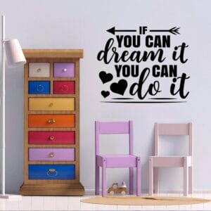 If you can Dream it you can do it Sticker wall art 55x80 cm Black