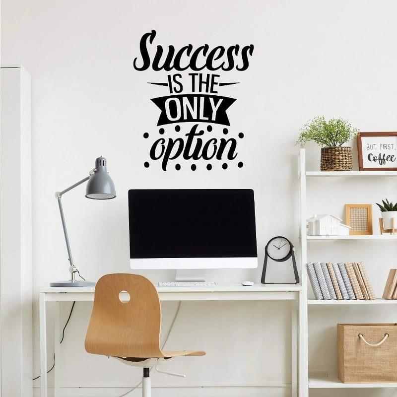 Success is The Only Option Sticker wall art 65x55 cm Black