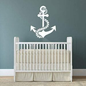 Anchor and Rope Sticker wall art 55x70 cm White