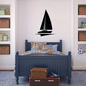 Sailboat wall Sticker  art 75x55 cm Black