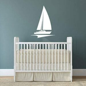 Sailboat wall Sticker art 75x55 cm White