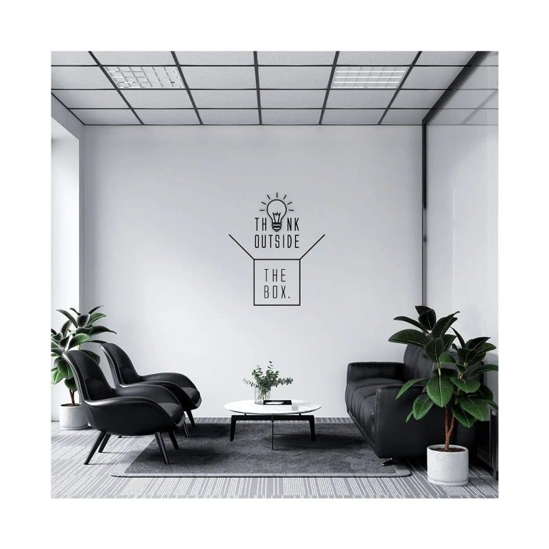 Think Outside The Box wall Sticker art 65x55 cm Black
