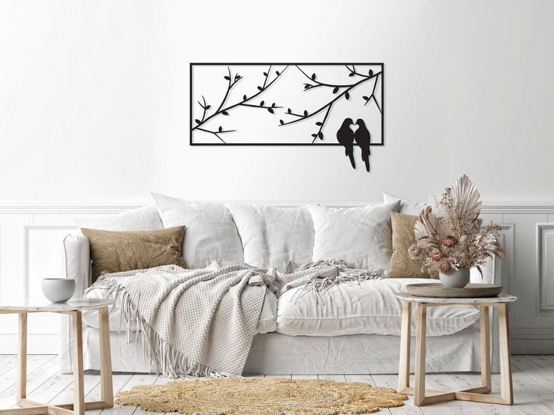 Decorative Birds wall sticker standing on frame of a window art 44X80 cm