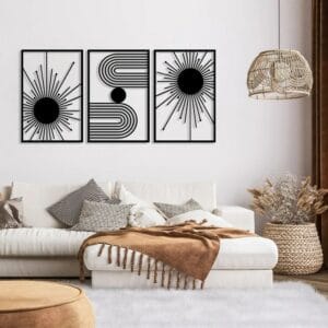 Unique Boho wall Sticker art  Set of 3 Panel Each 60x40