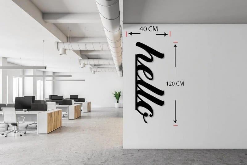 Hello Wall Sign wall Sticker art 120x40