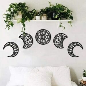 Lunation Moon wall Sticker art Set of 5 Each 30x30