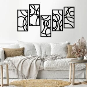 Amazing Geometric Wood Wall art 60x150 Black