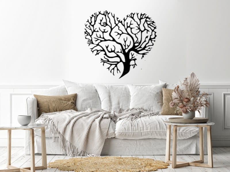Tree heart wall Sticker 80x80 Black