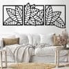 Leaves shape 4 panels wall Sticker 60x180 Black
