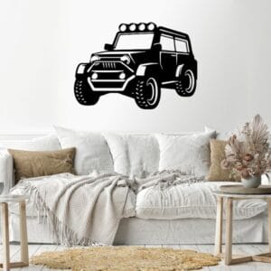 Jeep Wood Wall art 90x60 Black