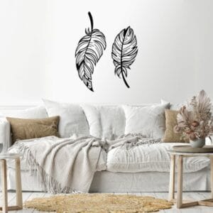 ostrich feathers Wood Wall art 80x100 Black