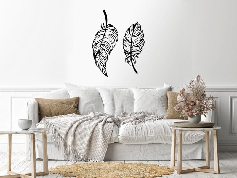 ostrich feathers Wood Wall art 80x100 Black