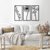 Leaves shape 3 panels wall sticker 80x120 Black