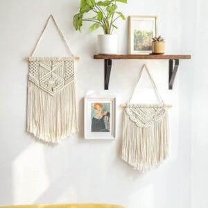 Beautiful Set of 2 Macrame Wall Hanging Art Woven Wall Decoration Handmade