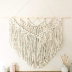 Amazing Hanging Macrame Beige Tapestry Handmade