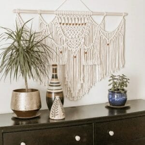 Beautiful Macrame Wall Hanging Large Boho Chic Woven Wooden Beads Handmade