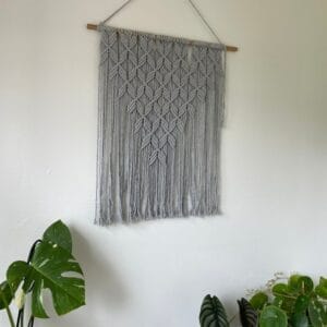 Amazing Grey Macrame Wall Hanging Handmade