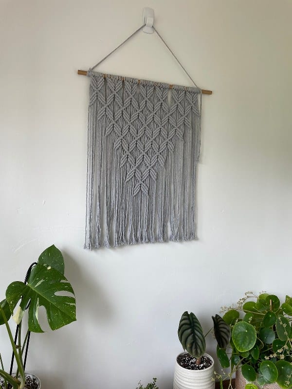 Amazing Grey Macrame Wall Hanging Handmade