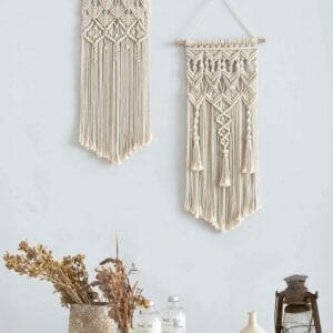 Amazing 2 Pieces Macrame Woven Wall Hanging Boho Chic Handmade
