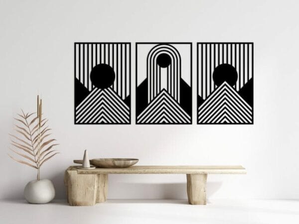 Modern Geometric Signs Bundle Wood Wall Art 175x80