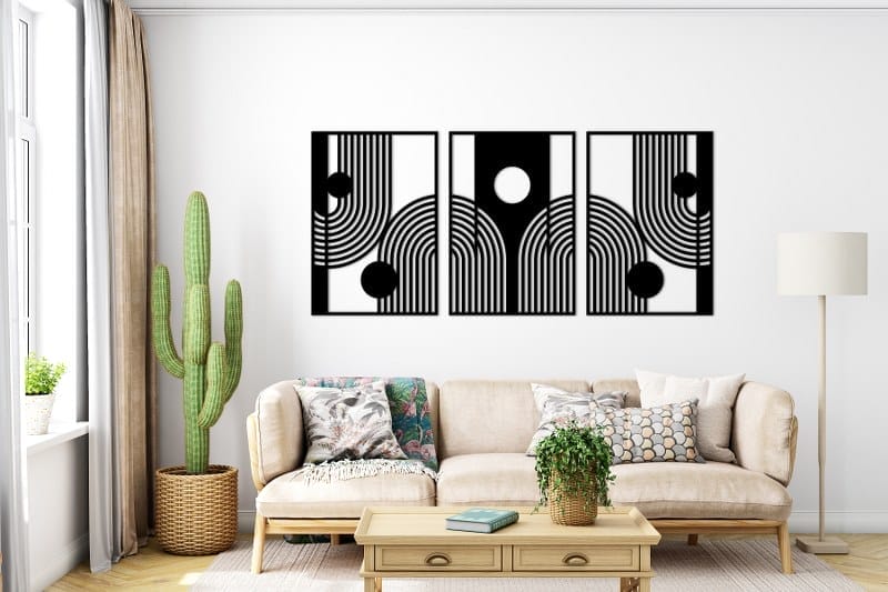 Geometric Boho Wooden Wood Wall Art 175x80