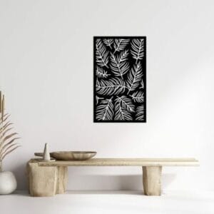 Seamless Pattern Tropical Leaves Wood Wall Art 80x50