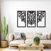 Set of 5 Tree of Life with Birds Wood Wall Art 100x65