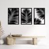 Palm Leaf Triptych Wood Wall Art 130x50