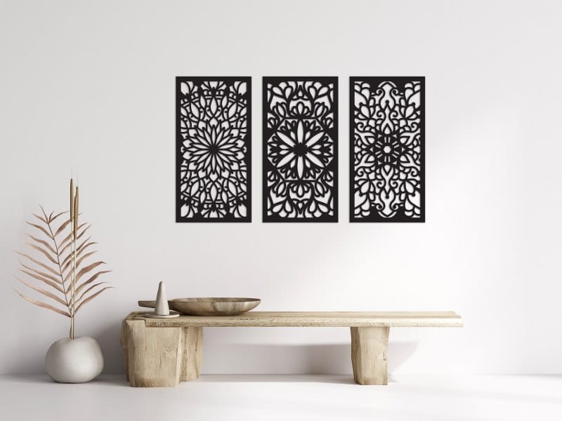 لوحات جدارية خشبية "ماندالا بوهيمية" ١٣٥×٨٠