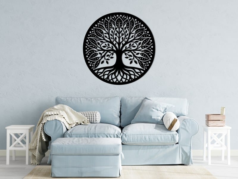 Mandala Tree of Life Wood Wall Art 60x60