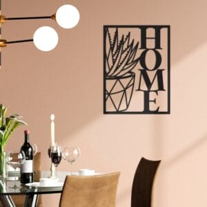 Home Word with Succulent Wood Wall Art 60x45