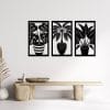 Modern Botanical Wood Wall Art Set 115x60