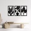 Minimalist Houseplant Triptych Wood Wall Art 115x60