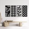 Eclectic Abstract and Botanical Panel Set Wood Wall Art 150x80