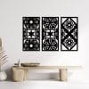 Floral Star Geometric Wood Wall Art Set 130x80