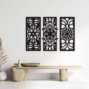 Bohemian Star and Flower Panels Wood Wall Art 115x80