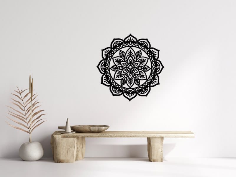 Scalloped Edge Mandala Wood Wall Art 80x80