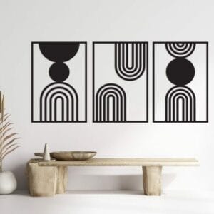 Boho Arch and Circle Wood Panels (Set of 3) 175x80