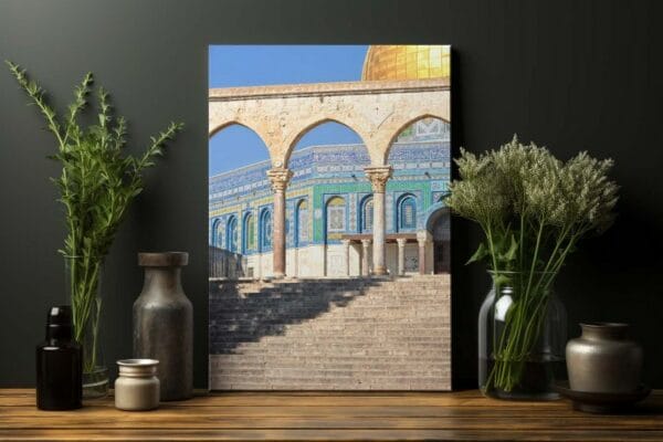 Dome of the Rock Arch Islamic Mosque Printed on canvas wall art