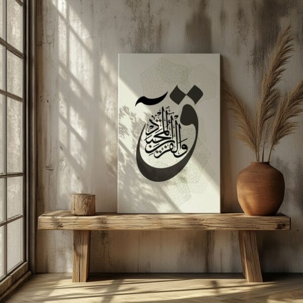 لوحة جدارية قرآنية مطبوعة على قماش بسورة ق