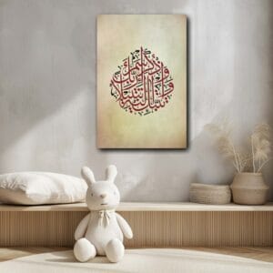 Arabic Calligraphy in Two Languages Printed On Canvas Wall Art