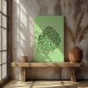 Green Arabic Calligraphy in Two Languages Printed On Canvas Wall Art