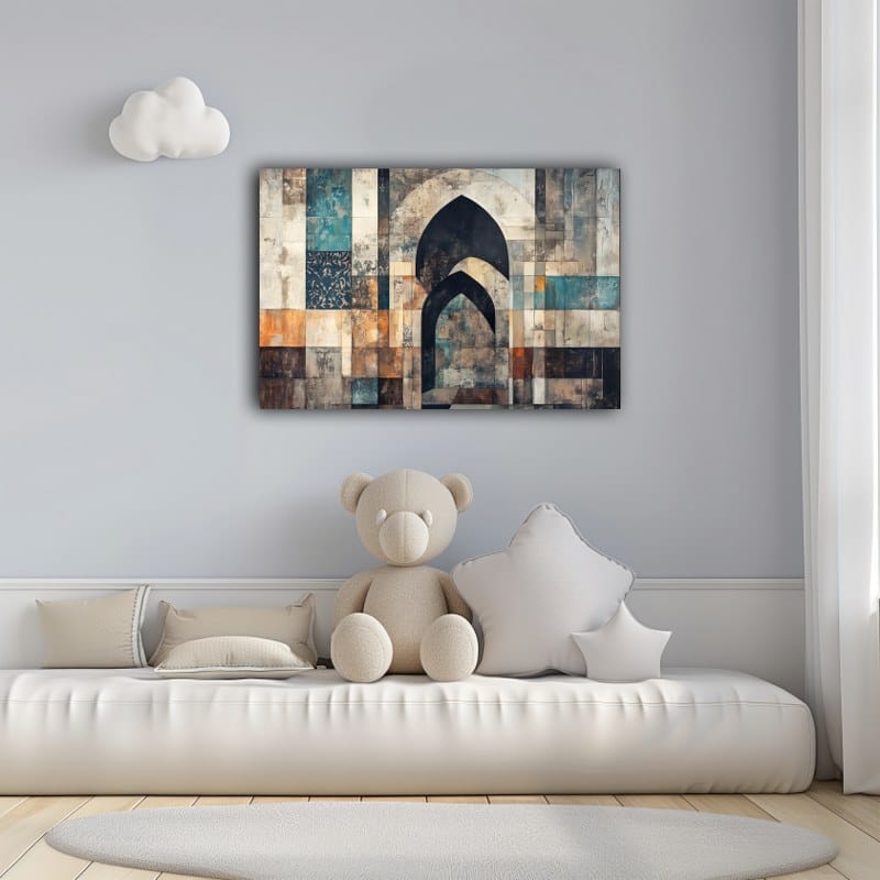Abstract Painting Geometric Shapes Arched Doorways