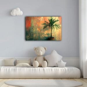Tropical Style Canvas Wall Art Print Colorful Paradise Tree Leaves