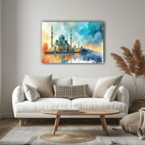 The hassan ii Mosque In Casablanca Morocco Canvas Wall Art Printed